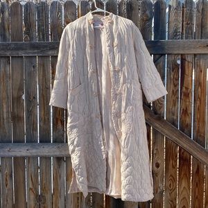 Vintage Silk Chinese Quilted Duster in Blush One Size